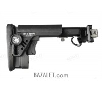 Zenitco PT-3 Vepr Telescopic Folding Stock - CNC D16T Aluminum Adjustable Tubular Stock for Vepr RPK-Pattern Carbines (Black)
