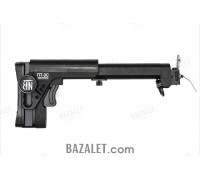 Zenitco PT-3S Telescopic Folding Stock - CNC D16T Aluminum & Steel Adjustable Tubular Stock for Saiga-9 & AK-Pattern Carbines (Selectable Lock Adapter, Black)