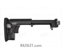 Zenitco PT-3S Vepr Telescopic Folding Stock - CNC D16T Aluminum Adjustable Tubular Stock for Vepr RPK-Pattern Carbines (Black)