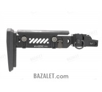 Zenitco PT-5 RPK Telescopic Folding Stock - CNC D16T Aluminum Adjustable Tubular Stock for RPK-Pattern Carbines (Black & Golden Khaki)
