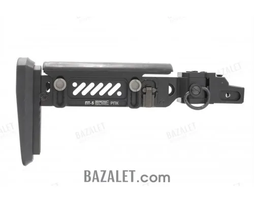 Zenitco PT-5 RPK Telescopic Folding Stock - CNC D16T Aluminum Adjustable Tubular Stock for RPK-Pattern Carbines (Black & Golden Khaki)