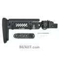Zenitco PT-5 Telescopic Folding Stock - CNC D16T Aluminum Adjustable Tubular Stock for AK-Pattern Carbines (Black &amp; Golden Khaki)