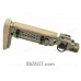 Zenitco PT-5 Telescopic Folding Stock - CNC D16T Aluminum Adjustable Tubular Stock for AK-Pattern Carbines (Black & Golden Khaki)
