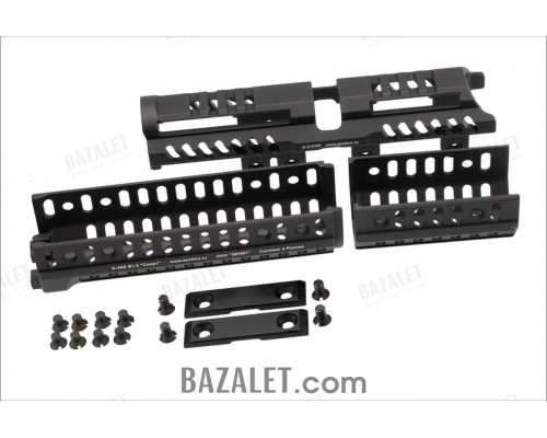 Zenitco Sport-5 Kit - Basis-Rail Handguard System for RPK-Pattern Carbines (5-Sided Basis Rails, D16T Aluminum, Black / Desert / Golden Khaki)