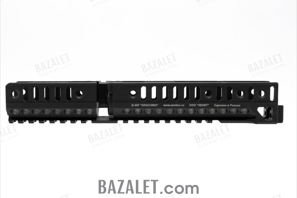 Zenitco B-30U Handguard Rail - Full-Length CNC D16T Aluminum AK-Pattern Handguard with Bottom Picatinny & Side Bazis Rails (Black, Desert & Golden Khaki)