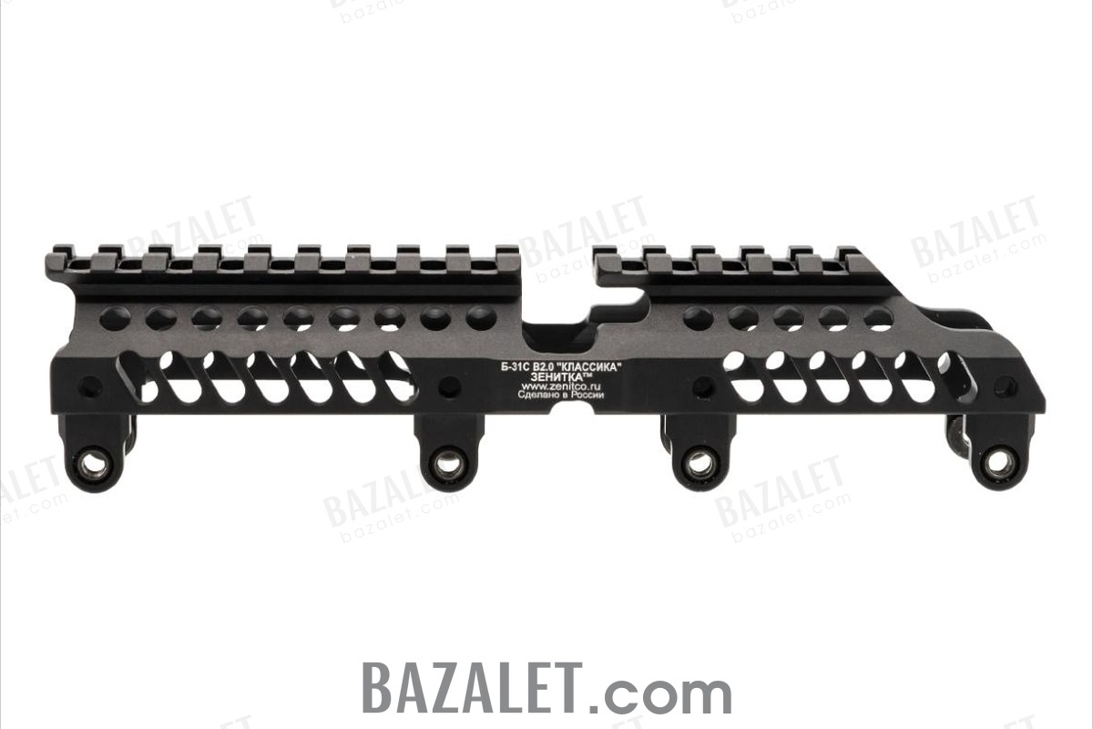 Zenitco B-31S V2.0 Rail - CNC D16T Aluminum Picatinny Rail Over the Gas Tube for AK-Pattern Carbines (Black, Desert & Golden Khaki)
