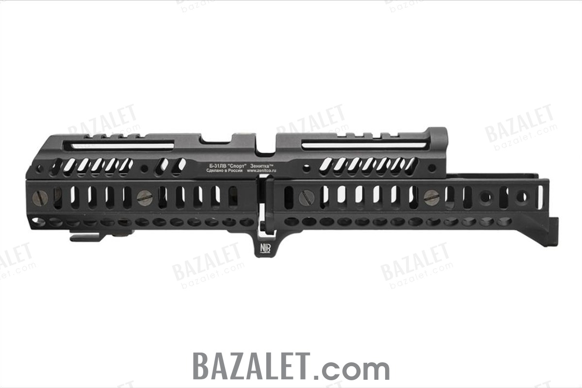 Zenitco Sport-4 Kit - CNC D16T Aluminum Handguard System for Full-Size AK-Pattern Carbines (415 mm Barrel, Bazis Rails, Black, Desert & Golden Khaki)